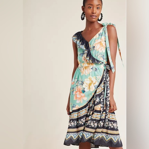 FARM RIO For Anthropologie Monica Wrap Dress Size XS - Picture 1 of 13